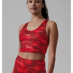 NWT ATHLETA Ultimate Printed Crop A-C NWT $64 Shiny Red Camo Sz. XXS‎